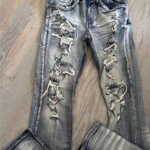 Copper Distressed Gray Skinny Jeans